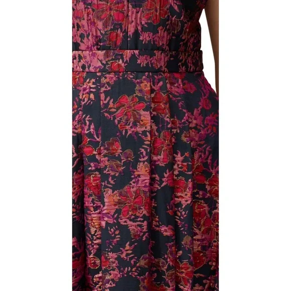 Badgley Mischka Floral Jacquard Gown! Pinks, purples, blue, gold & multicolor! - Picture 6 of 17
